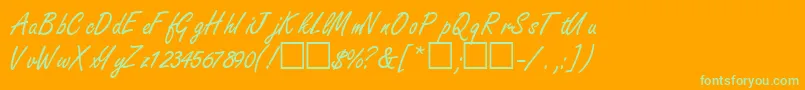 NanoscriptsskRegular Font – Green Fonts on Orange Background
