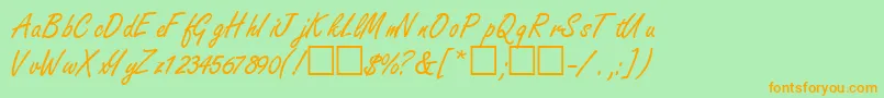 NanoscriptsskRegular Font – Orange Fonts on Green Background