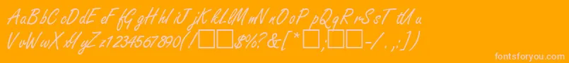 NanoscriptsskRegular Font – Pink Fonts on Orange Background