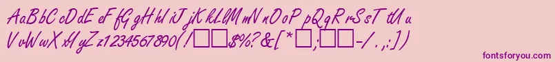 NanoscriptsskRegular Font – Purple Fonts on Pink Background