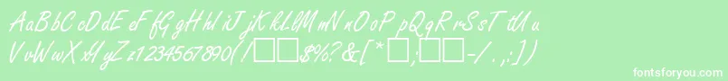 NanoscriptsskRegular Font – White Fonts on Green Background