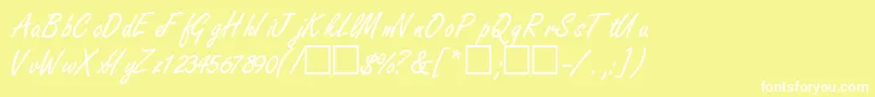 NanoscriptsskRegular Font – White Fonts on Yellow Background