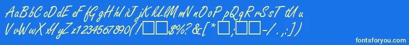 NanoscriptsskRegular Font – Yellow Fonts on Blue Background