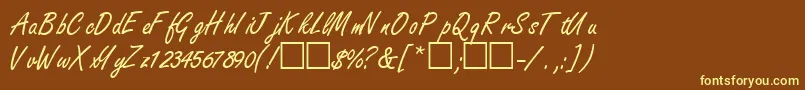 NanoscriptsskRegular Font – Yellow Fonts on Brown Background