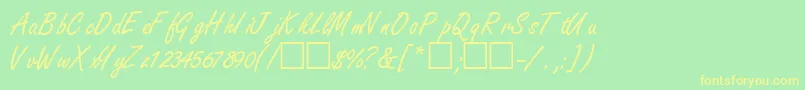 NanoscriptsskRegular Font – Yellow Fonts on Green Background