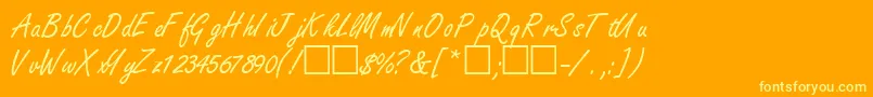 NanoscriptsskRegular Font – Yellow Fonts on Orange Background