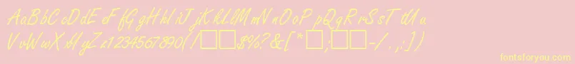 NanoscriptsskRegular Font – Yellow Fonts on Pink Background