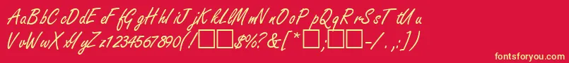 NanoscriptsskRegular Font – Yellow Fonts on Red Background