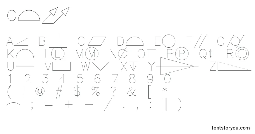 A fonte Gdt – alfabeto, números, caracteres especiais