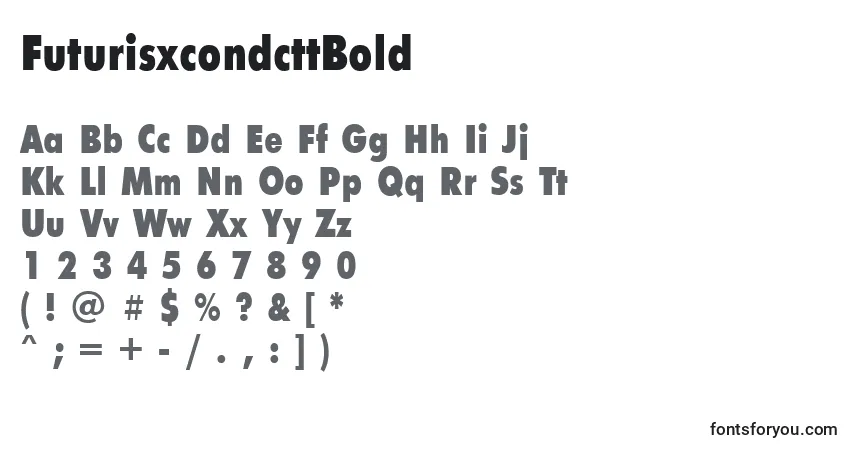 Шрифт FuturisxcondcttBold – алфавит, цифры, специальные символы