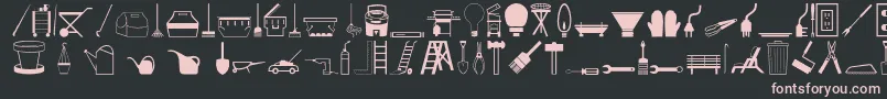 Toolso-Schriftart – Rosa Schriften auf schwarzem Hintergrund