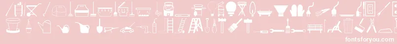 Toolso-Schriftart – Weiße Schriften auf rosa Hintergrund