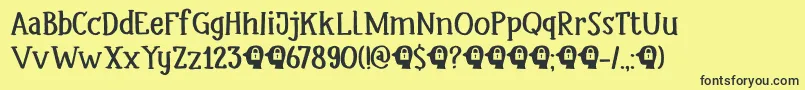 DkHeadlock-fontti – mustat fontit keltaisella taustalla