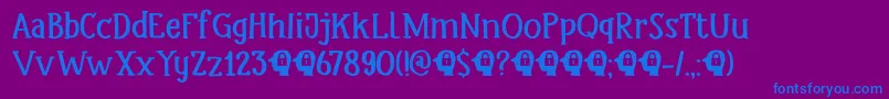 フォントDkHeadlock – 紫色の背景に青い文字