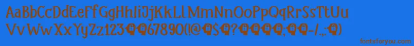 DkHeadlock Font – Brown Fonts on Blue Background