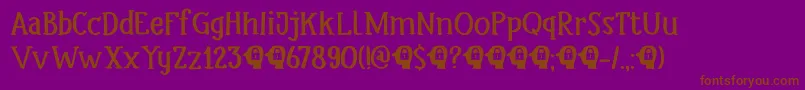 DkHeadlock-Schriftart – Braune Schriften auf violettem Hintergrund