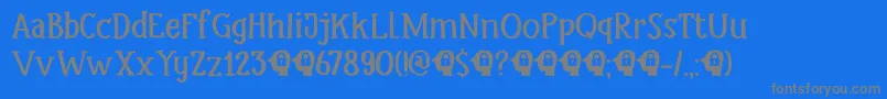 DkHeadlock-Schriftart – Graue Schriften auf blauem Hintergrund
