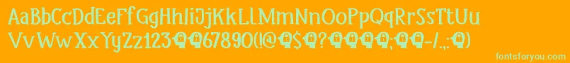 DkHeadlock Font – Green Fonts on Orange Background