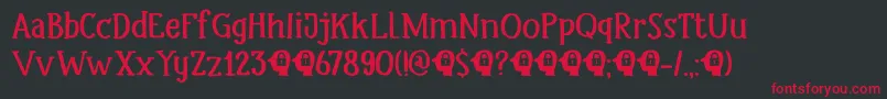 フォントDkHeadlock – 黒い背景に赤い文字