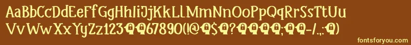 DkHeadlock-fontti – keltaiset fontit ruskealla taustalla