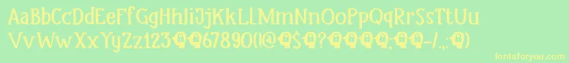 DkHeadlock-fontti – keltaiset fontit vihreällä taustalla