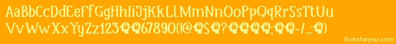 DkHeadlock-fontti – keltaiset fontit oranssilla taustalla
