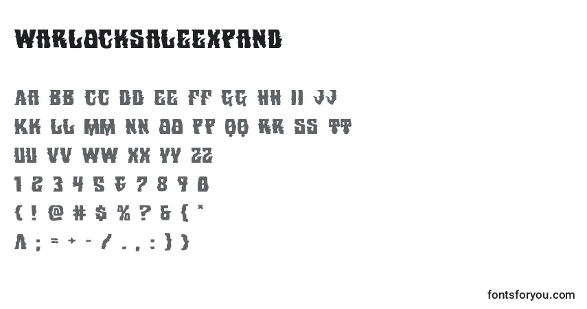 Шрифт Warlocksaleexpand – алфавит, цифры, специальные символы