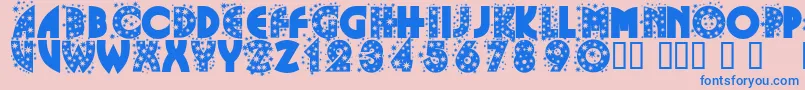 Glitf-Schriftart – Blaue Schriften auf rosa Hintergrund