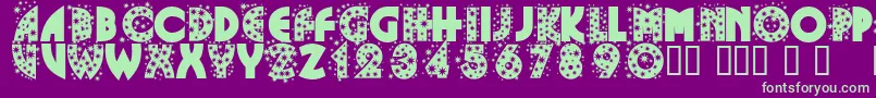 Glitf Font – Green Fonts on Purple Background