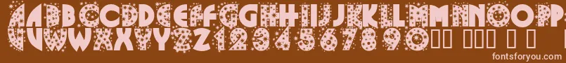 Glitf-Schriftart – Rosa Schriften auf braunem Hintergrund