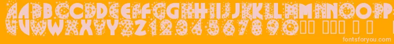 Glitf-Schriftart – Rosa Schriften auf orangefarbenem Hintergrund