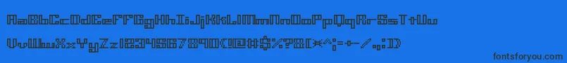 MiniKaliberOTtBrk Font – Black Fonts on Blue Background