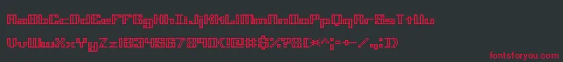 MiniKaliberOTtBrk Font – Red Fonts on Black Background