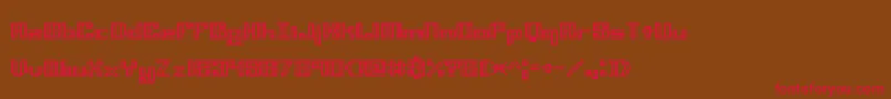 MiniKaliberOTtBrk Font – Red Fonts on Brown Background