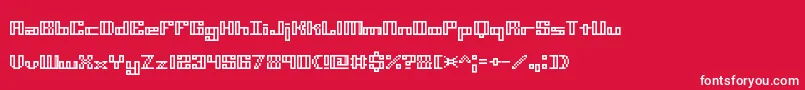 MiniKaliberOTtBrk Font – White Fonts on Red Background