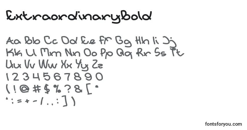 Шрифт ExtraordinaryBold – алфавит, цифры, специальные символы
