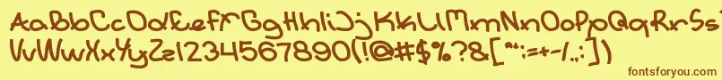 Police ExtraordinaryBold – polices brunes sur fond jaune
