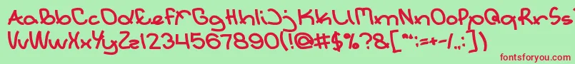 Czcionka ExtraordinaryBold – czerwone czcionki na zielonym tle
