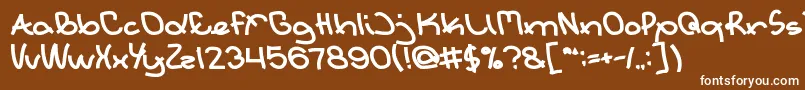 フォントExtraordinaryBold – 茶色の背景に白い文字