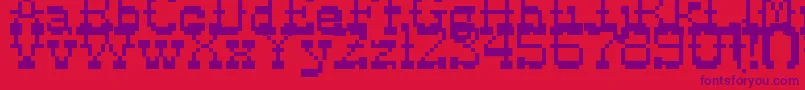 PixelWestern-Schriftart – Violette Schriften auf rotem Hintergrund