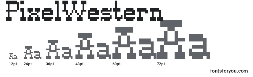 Размеры шрифта PixelWestern