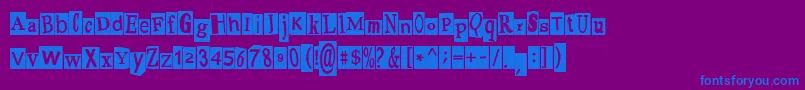 PaulsRansomNote Font – Blue Fonts on Purple Background