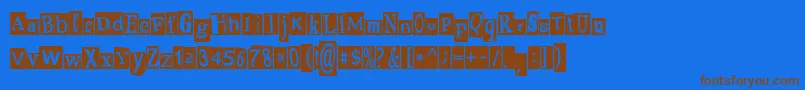 PaulsRansomNote Font – Brown Fonts on Blue Background