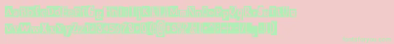 PaulsRansomNote Font – Green Fonts on Pink Background