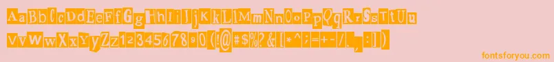 PaulsRansomNote Font – Orange Fonts on Pink Background