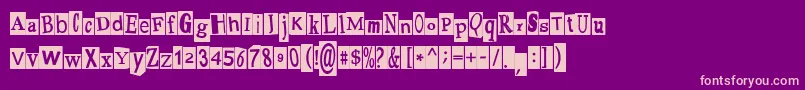 PaulsRansomNote Font – Pink Fonts on Purple Background