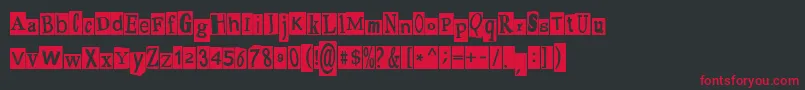 PaulsRansomNote Font – Red Fonts on Black Background