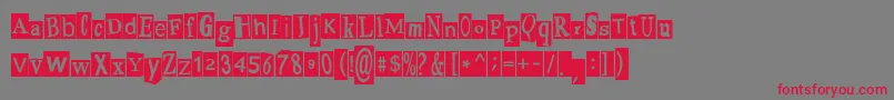 PaulsRansomNote Font – Red Fonts on Gray Background