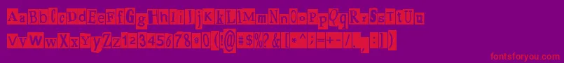 PaulsRansomNote Font – Red Fonts on Purple Background