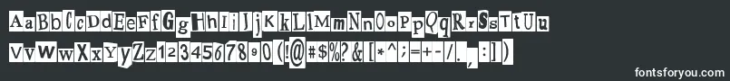 PaulsRansomNote-fontti – valkoiset fontit mustalla taustalla